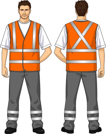 The suit for the man consists of an alarm vest and trousersのイラスト素材