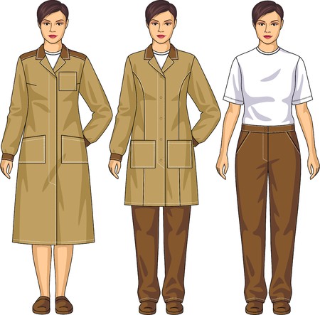 The suit for the woman consists of a jacket and trousersのイラスト素材