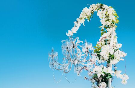 Flower design at gala or wedding celebrationの写真素材
