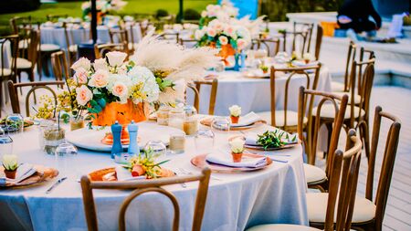 Flower design at gala or wedding celebration