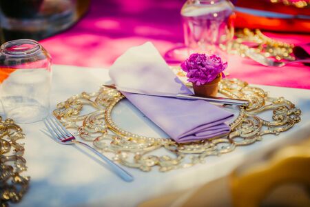 Flower design at gala or wedding celebrationの写真素材