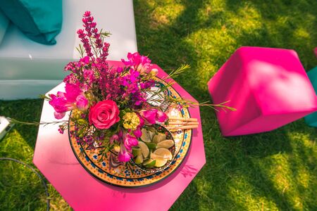 Elegant flower decoration for celebration, wedding, event or birthday party