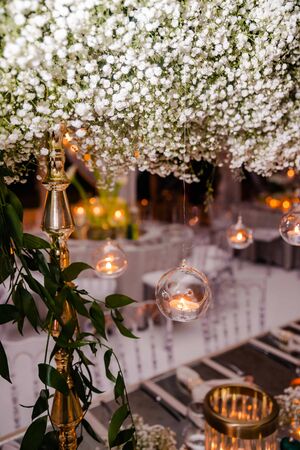 Elegant flower decoration for celebration, wedding, event or birthday partyの写真素材