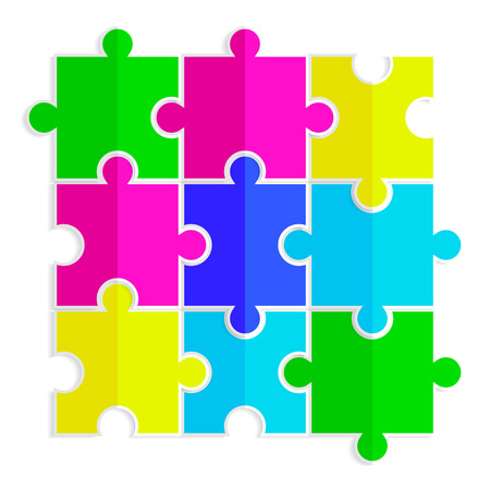 seamless texture of colored flat puzzle iconのイラスト素材