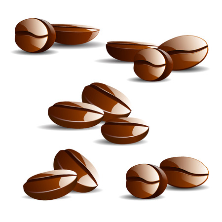  coffee beans   isolated on white backgroundのイラスト素材