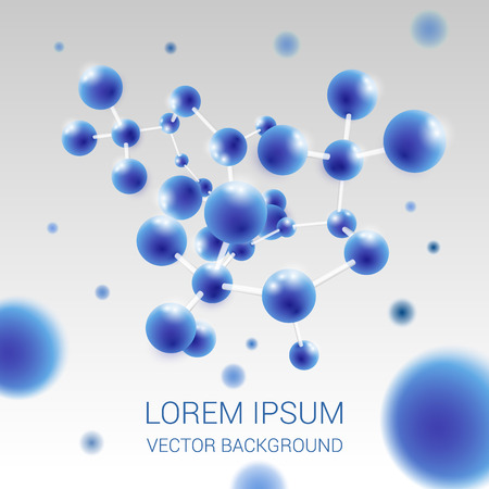 Molecule structure illustration medical blue backgroundのイラスト素材