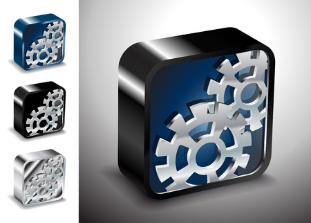 button icons setting gear option 3Dのイラスト素材