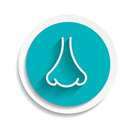 vector nose icon human white body smellのイラスト素材