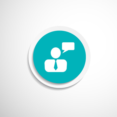 3d man , businessman with blank speech bubbleのイラスト素材