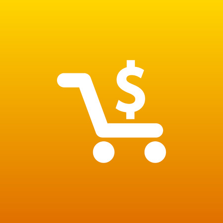 Shopping cart symbol on background,clean vector iconのイラスト素材