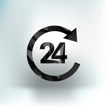 24 Hr service vector business glossy symbol serviceのイラスト素材