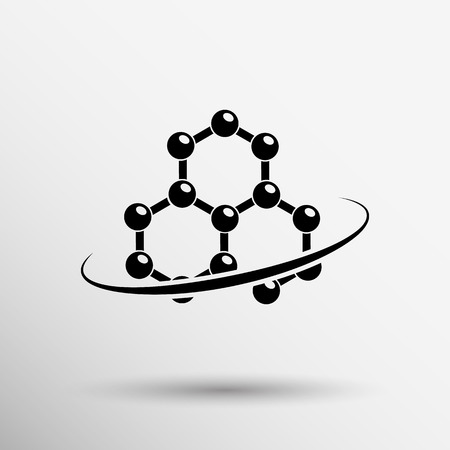 Molecule icon atom chemistry vector symbol element.のイラスト素材
