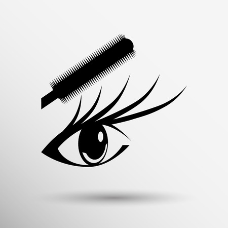 Illustration beautiful female blue eye mascara.のイラスト素材