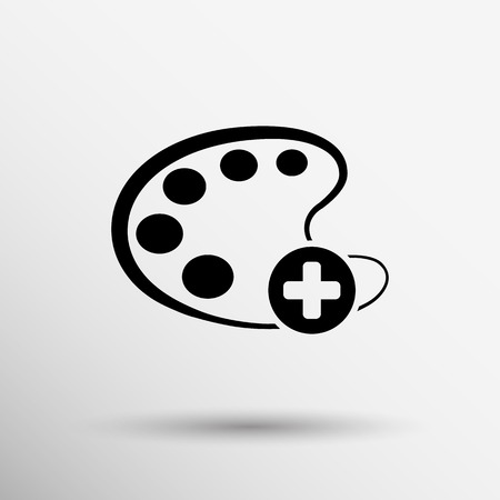 Paint brush with palette icon. Flat design styleのイラスト素材