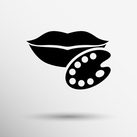 kiss lips vector lipstick icon passion symbol people female.のイラスト素材