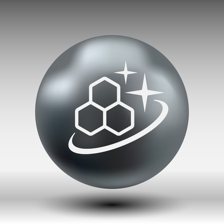 Molecule Icon isolated glossy illustration shiny atom.のイラスト素材
