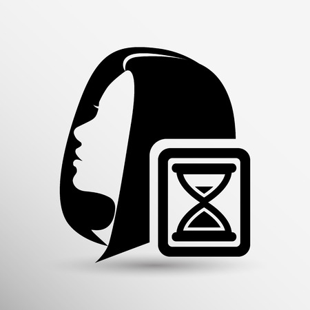 Woman face fashion icon remains young girl beauty.のイラスト素材