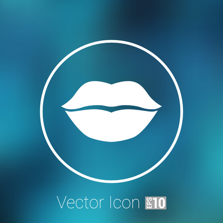 kiss lips vector lipstick icon passion symbol people female.のイラスト素材