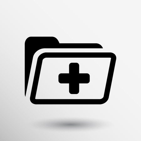 Medical health record folder flat icon for healthcare.のイラスト素材