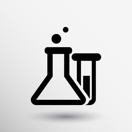 Chemical flask icon laboratory glass beaker lab vector.のイラスト素材