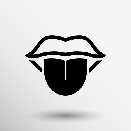Tongue icon vector isolated human fun anatomical.のイラスト素材
