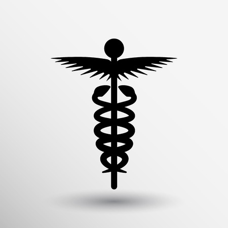 medicine icon logo symbol snake caduceus doctor.のイラスト素材