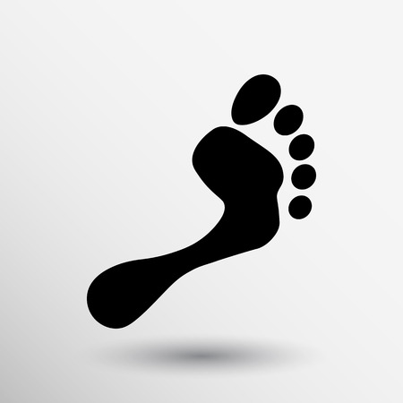 foot vector icon sole human barefoot messy imprint step.のイラスト素材