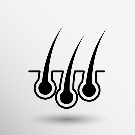 hair icon isolated human removal grow medical bulb.のイラスト素材