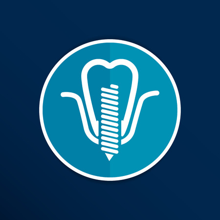 screwed false tooth icon anatomy beauty brightly care.のイラスト素材