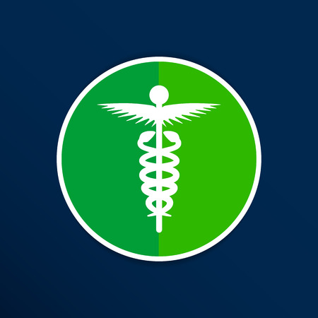medicine icon logo symbol snake caduceus doctor.のイラスト素材