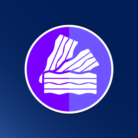 bacon logo Pieces of fresh ham isolated.のイラスト素材