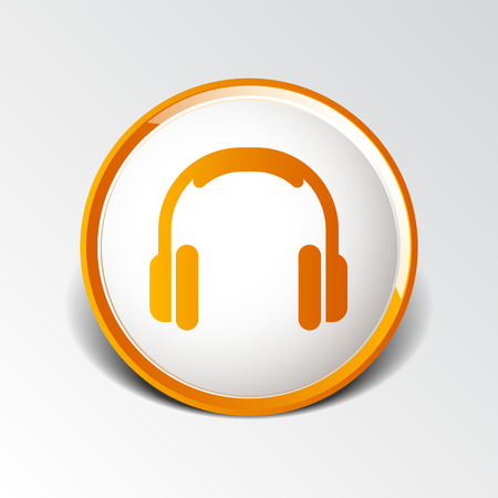 headphone icon vector music isolated hear funky white stereo.のイラスト素材