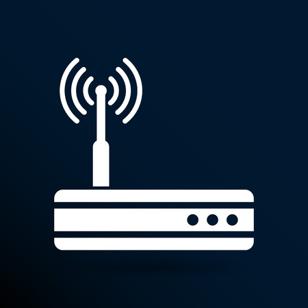 Vector wireless router icon wifi adsl ethernet modem hub .のイラスト素材