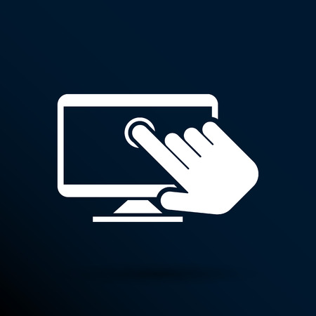 Touch screen icon display finger tap vector.のイラスト素材