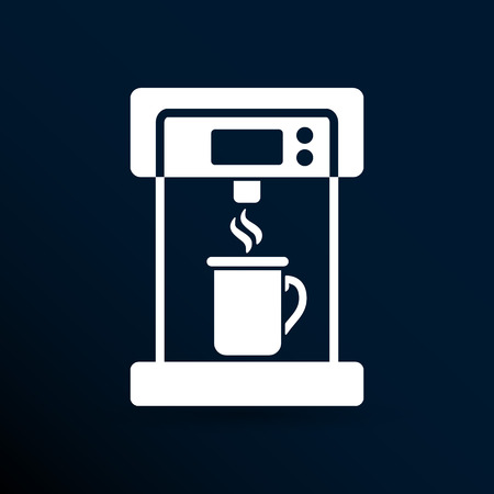 Coffee maker monochrome icon electric cafe kitchen.のイラスト素材