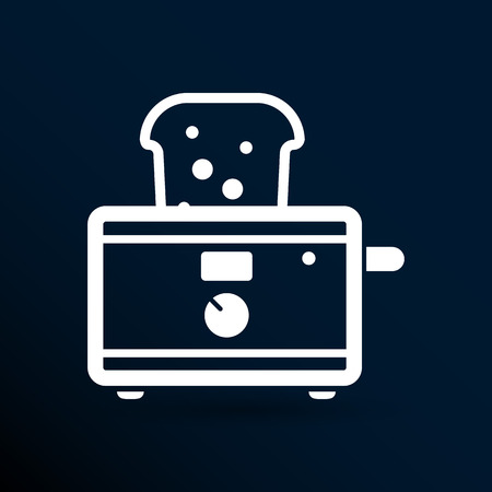 toaster icon isolated slice crust white snack appliance.のイラスト素材