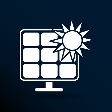 Solar energy panel icon vector sun power.のイラスト素材