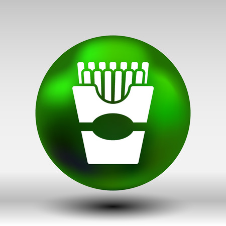 Fast-food French fries logo in a box style.のイラスト素材