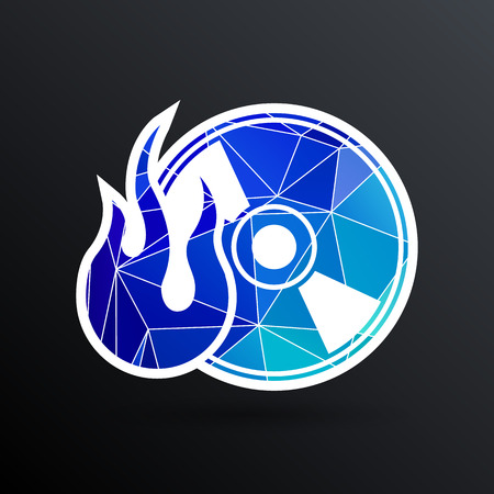 Icon computer disk recording abstract art audio.のイラスト素材