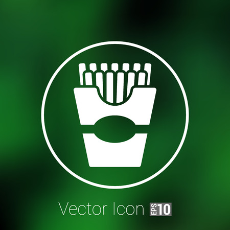 Fast-food French fries logo in a box style.のイラスト素材