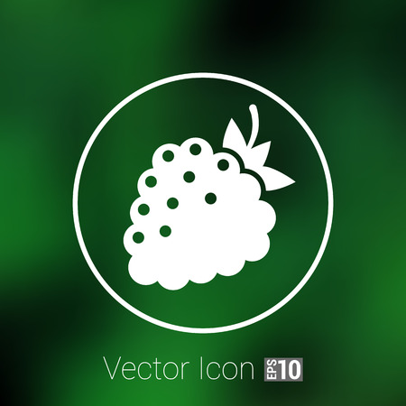 Raspberry vector logo template. Abstract design concept for natural organic product, food, fruit market, cafe.のイラスト素材