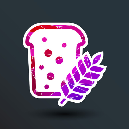 bread ornate design background logo grain meal bun.のイラスト素材