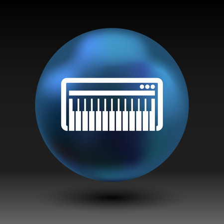 Black synthesizer keyboard piano music icon vector.のイラスト素材
