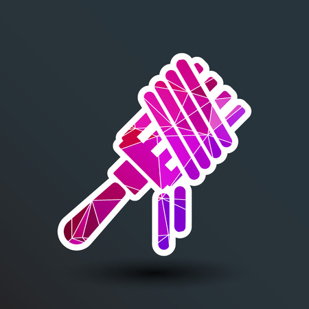 Vector logo fork with pasta hot symbol.のイラスト素材