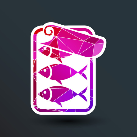 vector icon for tin fish can with ring pull.のイラスト素材