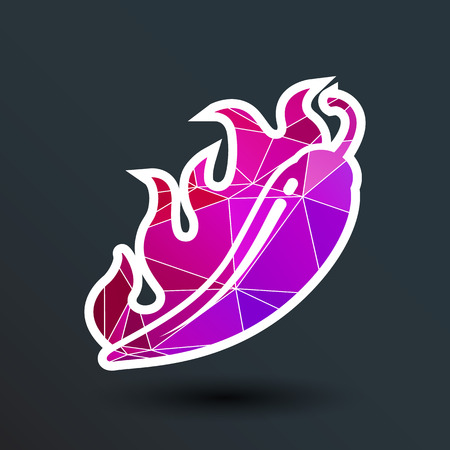 Hot chilli, vector illustration pepper logo isolated paprika.のイラスト素材