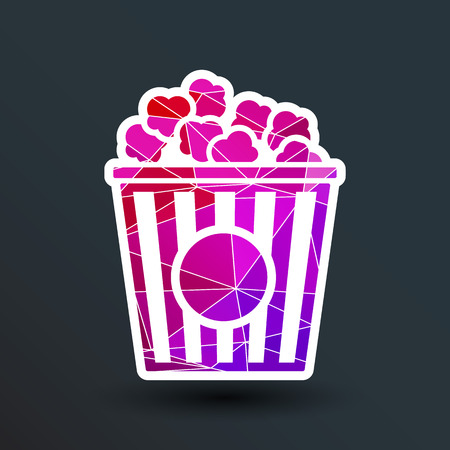 Popcorn design on blue background,clean vector logo.のイラスト素材