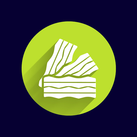 bacon logo Pieces of fresh ham isolated.のイラスト素材