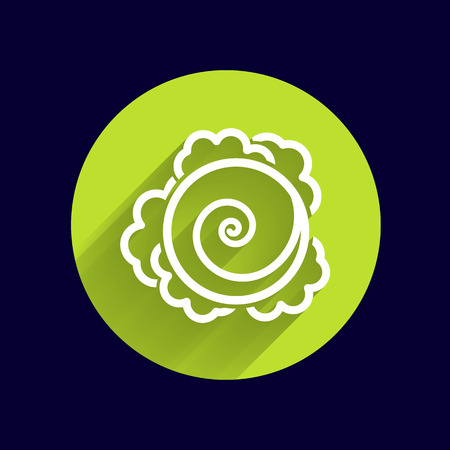 Cabbage. Vector hand drawn vegetables kale logo.のイラスト素材