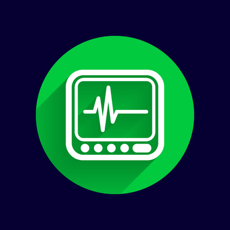 Vector Display with Cardiogram Icon medical survey test isolated.のイラスト素材